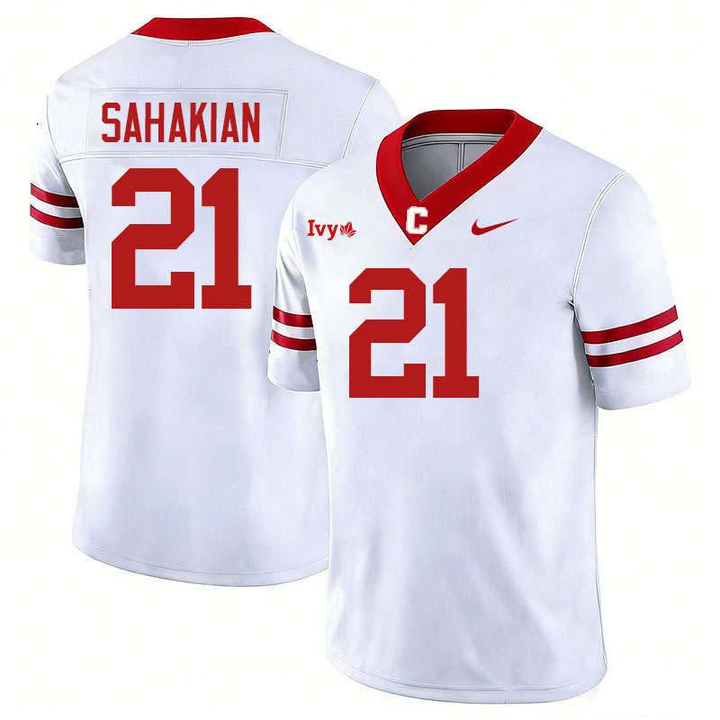 Cornell Big Red #21 Ben Sahakian College Football Jerseys,Uniforms Stitched-White